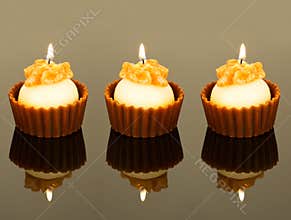 Three sweet aroma candles