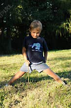 Child stretching body