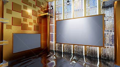3D Virtual News Studio Background