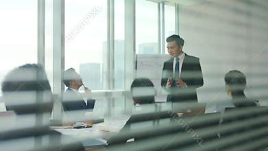 Group of asian business people meeting in office