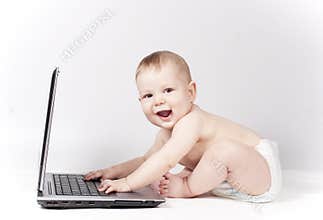 Baby with laptop