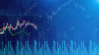 4k loop financial chart and stock market bar chart Animation.
