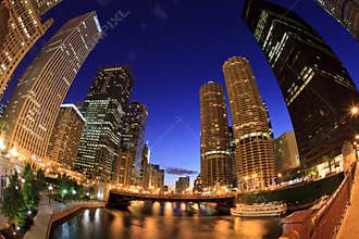 Beautiful Chicago Night Skyline