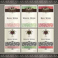 Set of wine label templates