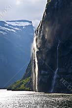 Waterfall of Geiranger fjord