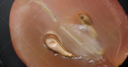 Grape seed cut macro rotating studio 4K