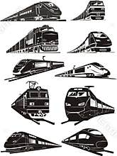 train silhouettes