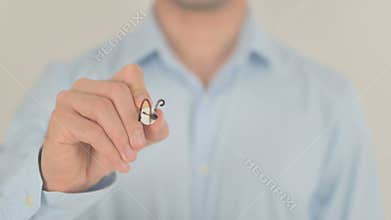 Act Fast, Man Writing on Transparent Screen