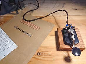 Radio communication using morse code during the war