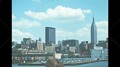 New York city in 1970s Manhattan skyline