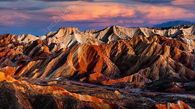 Sunset of Colorful Mountains