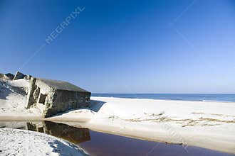Object on ocean beach