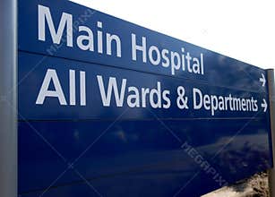 Hospital direction sign.