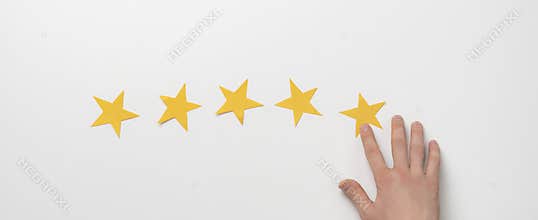 a hand choose the raiting, personal opinion, five star review by the client