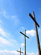 Three crosses wooden