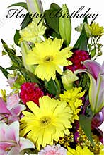 Happy birthday flowers isolated