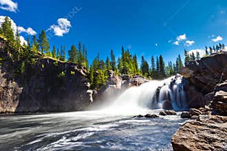 Waterfall in countryside