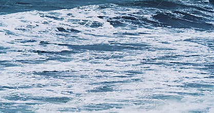 Windy weather big stormy sea waves. Slow Motion. Ocean Waves During a Storm.