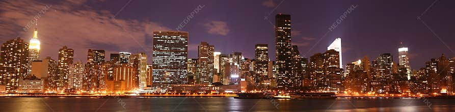 Manhattan skyline at Nights