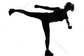 Woman kickboxing posture boxer boxing