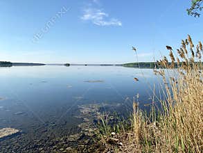Russia, Chelyabinsk region.Beautiful Lake Uvildy in sunny spring