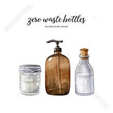 Glass bottle, dispenser and jar