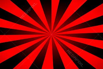 Horizontal illustration of a background of red and black colors. divergent rays