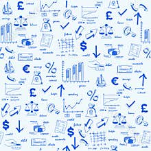 Hand Drawn Seamless Finance Icons