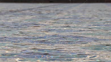 The water surface on the pool splashes beautifully