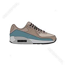 Vector sneakers shoes for training, running shoe vector illustration. Sport shoes color full.