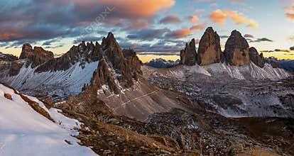 Panorama Tre Cime di Lavaredo, Dolomites, Italy