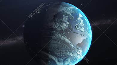 Antarctica, South Pole, Planet Earth zoom to South pole