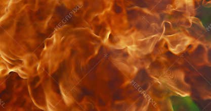 Close up of Fire Explosion Transition, Green Screen Chromakey 4K