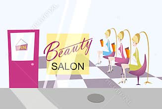 Beauty salon with three ladies