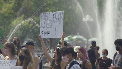 Women's rights protest in New york, USA