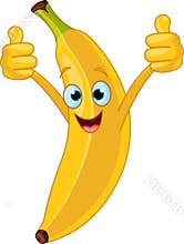 Cheerful Cartoon banana character