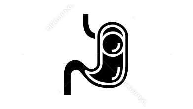 bloating bariatric glyph icon animation