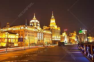 The night scenes of Shanghai bund