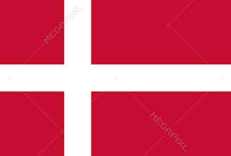 Denmark flag. Icon of danish. National flag of danmark. Logo of dannebrog and copenhagen. Red background with white cross. Nordic