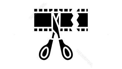 cropping video glyph icon animation