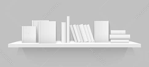 White 3d bookshelf