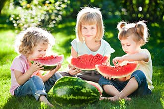 Children having picnic