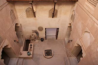 View from on top looking down at Jabreen Castle