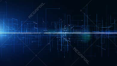 Digital Abstract Background, Digital Cyberspace and Technology Network Connections. Animation 4K