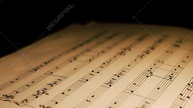 Notes on a music score composition