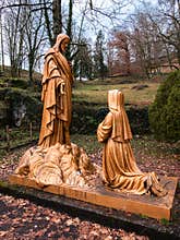 Statues of Jesus and Saint Bernadette