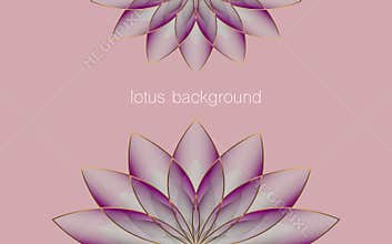 Lotus Banner Template, Purple Flower of Life. Sacred Geometry. Symbol of Harmony and Balance. Sign of purity. Chakra Yoga design