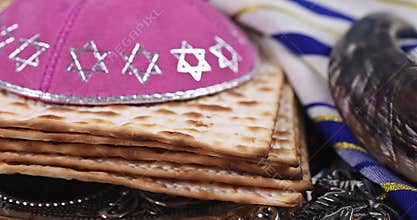 Matzoh jewish unleavened bread Passover in the kippa
