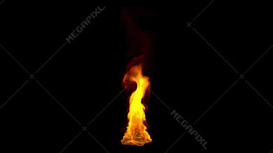 Close up of fire flames, seamless loop