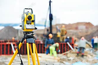 Surveyor equipment theodolite at